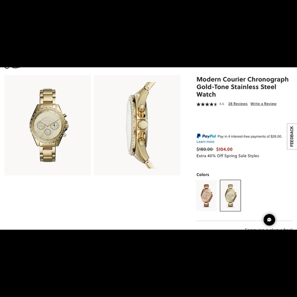 Like New Women’s Fossil watch Modern Courier Chronograph gold - Picture 3 of 5